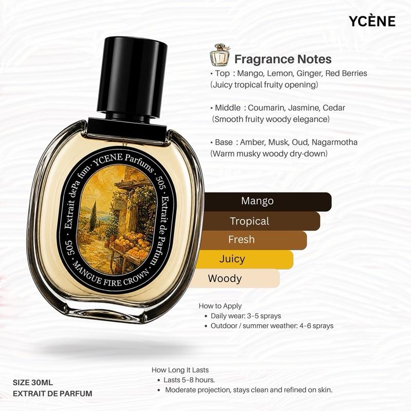 (TODAY SPECIAL) MANGUE FIRE CROWN [code 505] - Ycène Collection Luxurious Male Extrait EDP Perfume with 5-8-Hours Long Lasting Fragrance with dupe perfume Scents