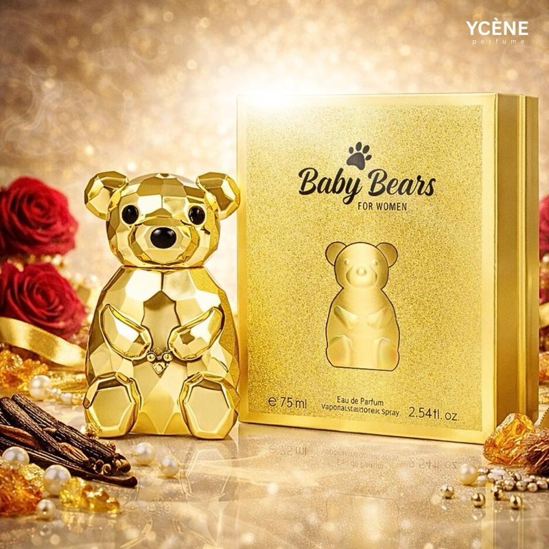 GOLDEN BABY BEAR - YCÈNE BABYBEAR Collection Luxurious 75ML Female EDP Perempuan Perfume with 5-8Hours Long Lasting Fragrance with dupe perfume Scents