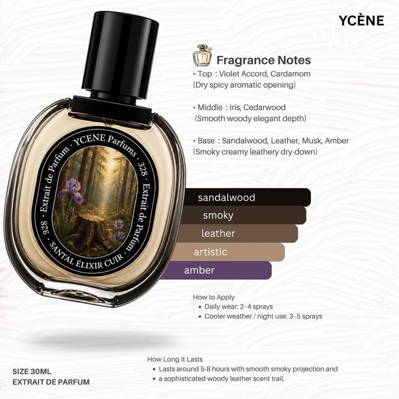(TODAY SPECIAL) SANTAL ELIXIR CUIR [code328] - Ycène Collection Luxurious Male Extrait De Parfum 30% PATI Perfume with 6-8 Hours Long Lasting Fragrance with dupe perfume Scents