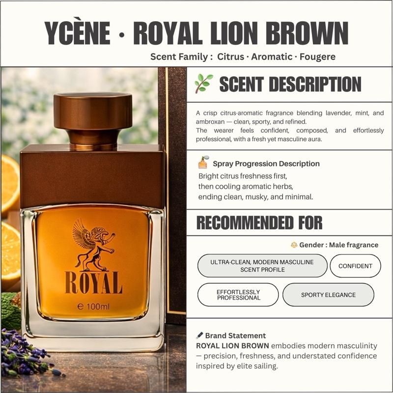 (TODAY SPECIAL) ROYAL LION BROWN - Ycène ROYAL LION Collection Luxurious Male EDP Lelaki Perfume with 5-8 Hours Long Lasting Fragrance with dupe perfume Scents