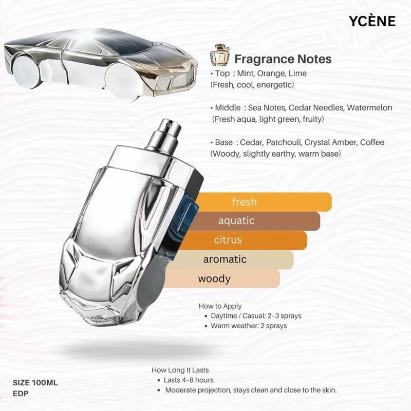 (LIVE SPECIAL) COUPE SILVER - Ycene COUPE Collection Luxurious Male EDP Perfume with 8-Hours Long Lasting Fragrance with dupe perfume Scents
