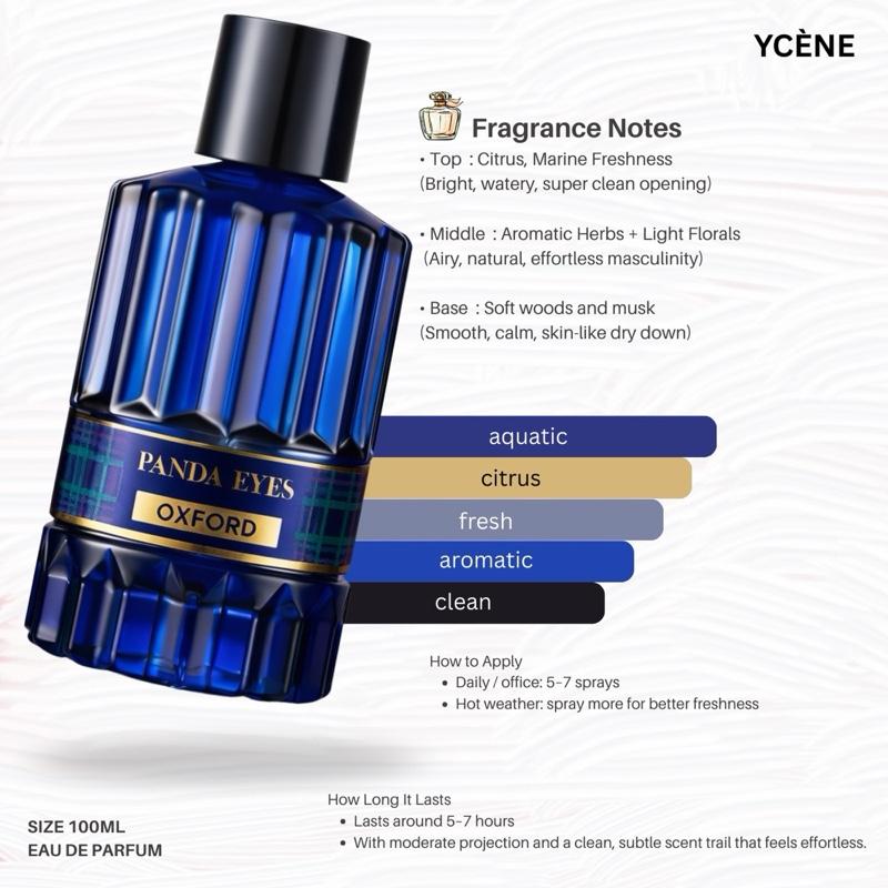 OXFORD- Ycène PANDAEYES Collection Luxurious Male EDP Lelaki Perfume with 5-8 Hours Long Lasting Fragrance with dupe perfume Scents
