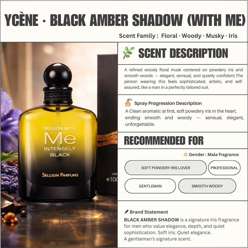 BALCK AMBER SHADOW- Ycene WITHME Collection Luxurious Male EDP Luxury Quality Perfume with 5-8 Hours Long Lasting Fragrance with dupe perfume Scents