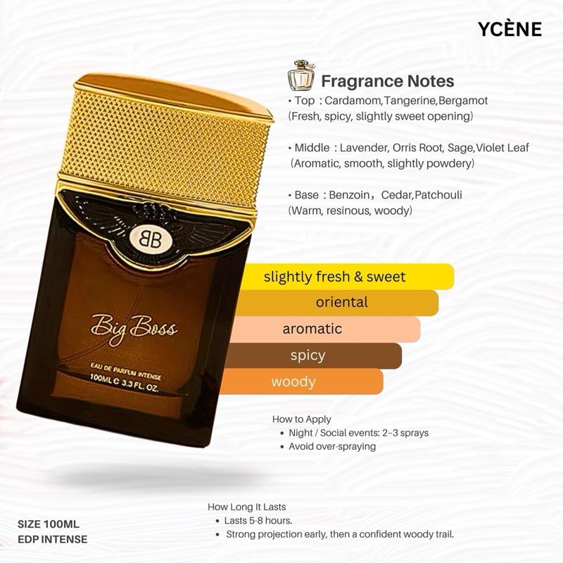BIG BOSS - Ycène BIG BOSS Collection 100ML Luxurious Male EDP Lelaki Perfume with 5-8 Hours Long Lasting Fragrance with dupe perfume Scents SELLION