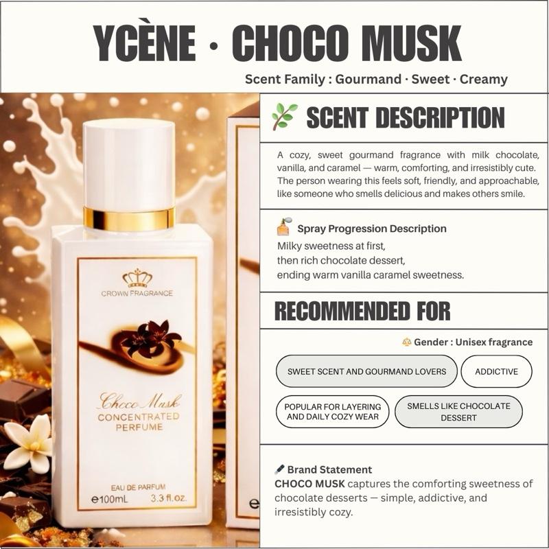 CHOCO MUSK - Ycène CHOCO MUSK Collection Luxurious Unisex EDP Unisex Perfume with 5-8 Hours Long Lasting Fragrance with dupe perfume Scents SELLION