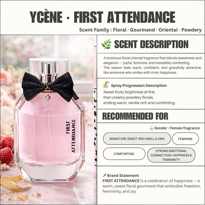 FIRST ATTENDANCE - YCÈNE PANDAEYES Collection Luxurious Female EDP Perempuan Perfume with 5-8 Hours Long Lasting Fragrance with dupe perfume Scents
