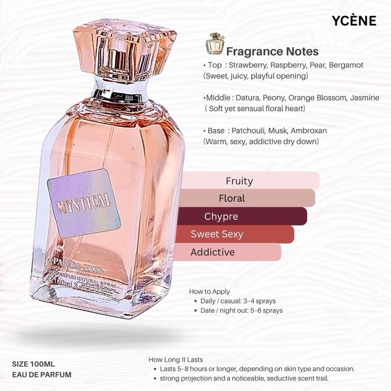 MYSTICAL PINK - YCÈNE PANDAEYES Collection Luxurious Female EDP Perempuan Perfume with 5-8 Hours Long Lasting Fragrance with dupe perfume Scents
