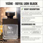 ROYAL LION BLACK - Ycène ROYAL LION Collection Luxurious Male EDP Lelaki Perfume with 5-8 Hours Long Lasting Fragrance with dupe perfume Scents