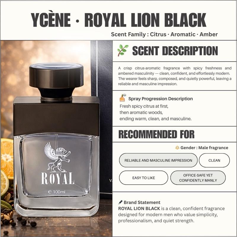 ROYAL LION BLACK - Ycène ROYAL LION Collection Luxurious Male EDP Lelaki Perfume with 5-8 Hours Long Lasting Fragrance with dupe perfume Scents