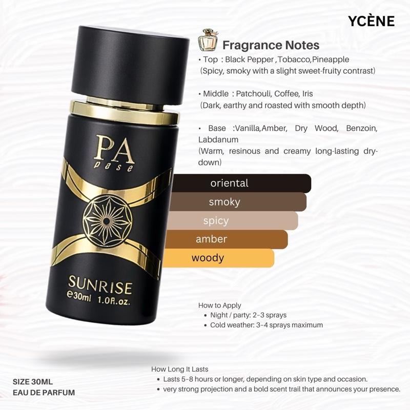 (TODAY SPECIAL) SUNRISE GOLDEN BLACK - Ycène SUNRISE Collection 30ML Luxurious Male EDP Lelaki Perfume with 5-8 Hours Long Lasting Fragrance with dupe perfume Scents