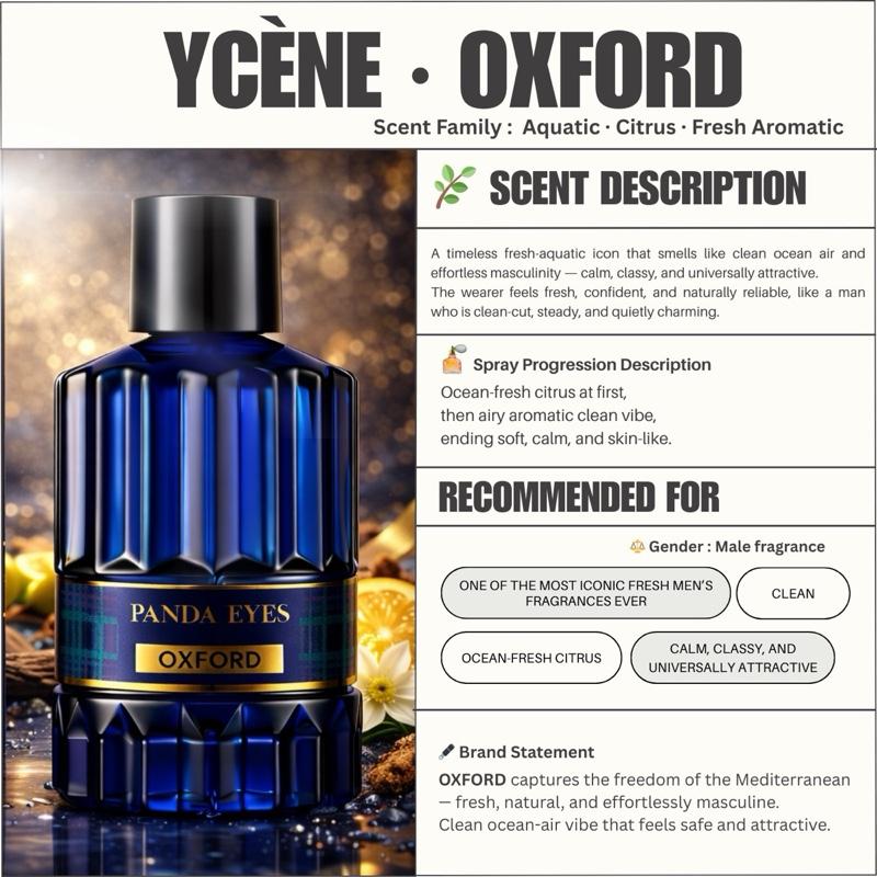 OXFORD- Ycène PANDAEYES Collection Luxurious Male EDP Lelaki Perfume with 5-8 Hours Long Lasting Fragrance with dupe perfume Scents