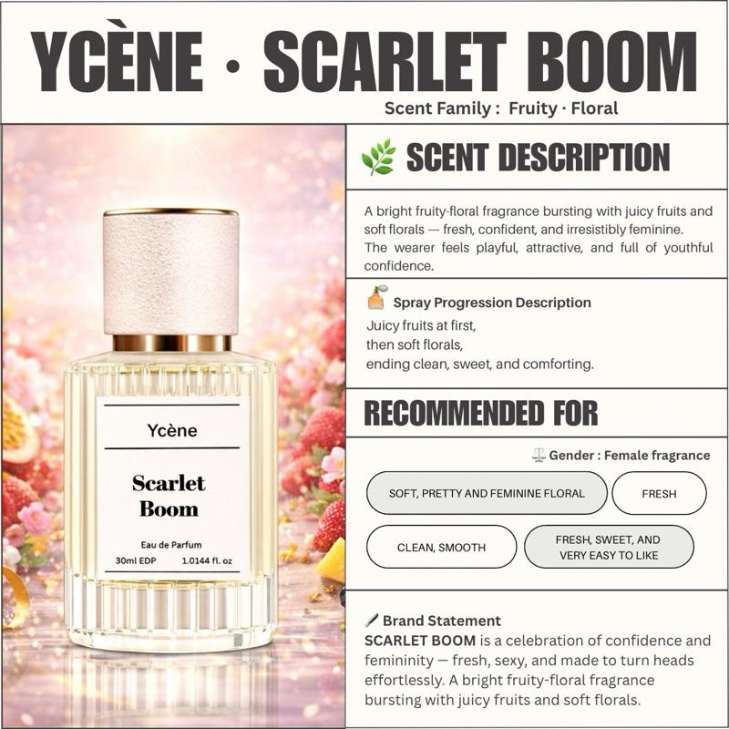SCARLET BOOM - Ycène 30ML Luxurious Female’s EDP Perfume with 5-8-Hours Long Lasting Fragrance with dupe perfume Scents