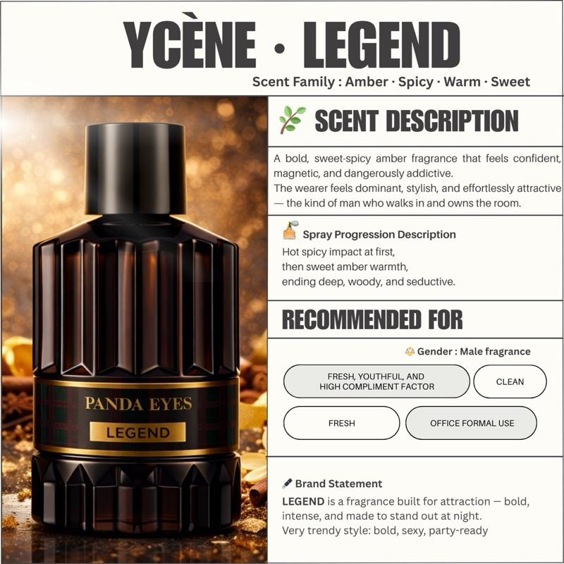 LEGEND - Ycène PANDAEYES Collection Luxurious Male EDP Lelaki Perfume with 5-8 Hours Long Lasting Fragrance with dupe perfume Scents