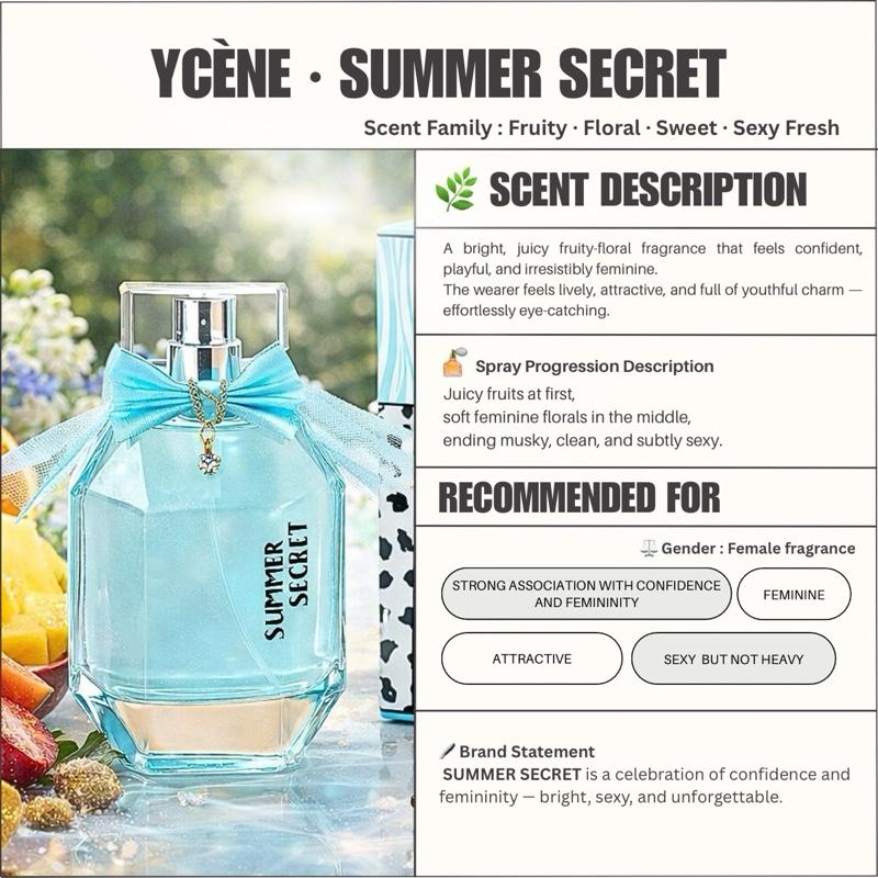 SUMMER SECRET - YCÈNE PANDAEYES Collection Luxurious Female EDP Perempuan Perfume with 5-8 Hours Long Lasting Fragrance with dupe perfume Scents