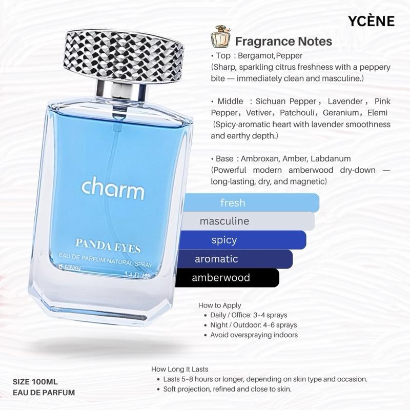 CHARM BLUE - Ycene CHARM Collection Luxurious Male EDP Perfume with 5-8 Hours Long Lasting Fragrance with dupe perfume Scents
