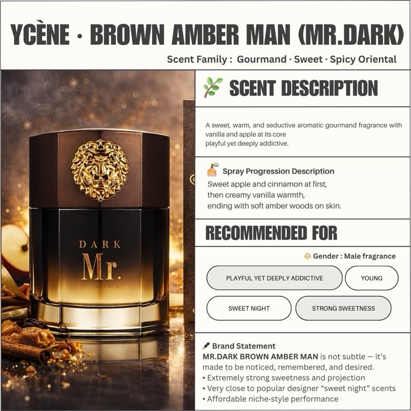 (TODAY SPECIAL) MRDARK BROWN- Ycène MRDARK Collection Luxurious Male EDP Lelaki Perfume with 5-8 Hours Long Lasting Fragrance with dupe perfume Scents SELLION