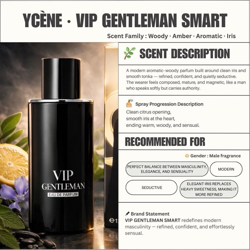 (TODAY SPECIAL) VIP GENTLEMAN SMART - Ycène VIP GENTLEMAN Collection Luxurious Male EDP Lelaki Perfume with 5-8 Hours Long Lasting Fragrance with dupe perfume Scents