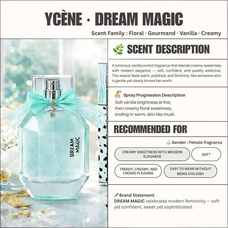 DREAM MAGIC - YCÈNE PANDAEYES Collection Luxurious Female EDP Perempuan Perfume with 5-8 Hours Long Lasting Fragrance with dupe perfume Scents