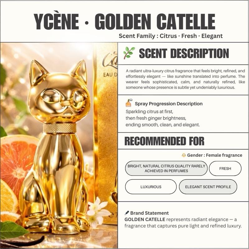 GOLDEN CATELLE - Ycène CAT Collection Luxurious Unisex EDP Perfume with 5-8 Hours Long Lasting Fragrance with dupe perfume Scents SELLION