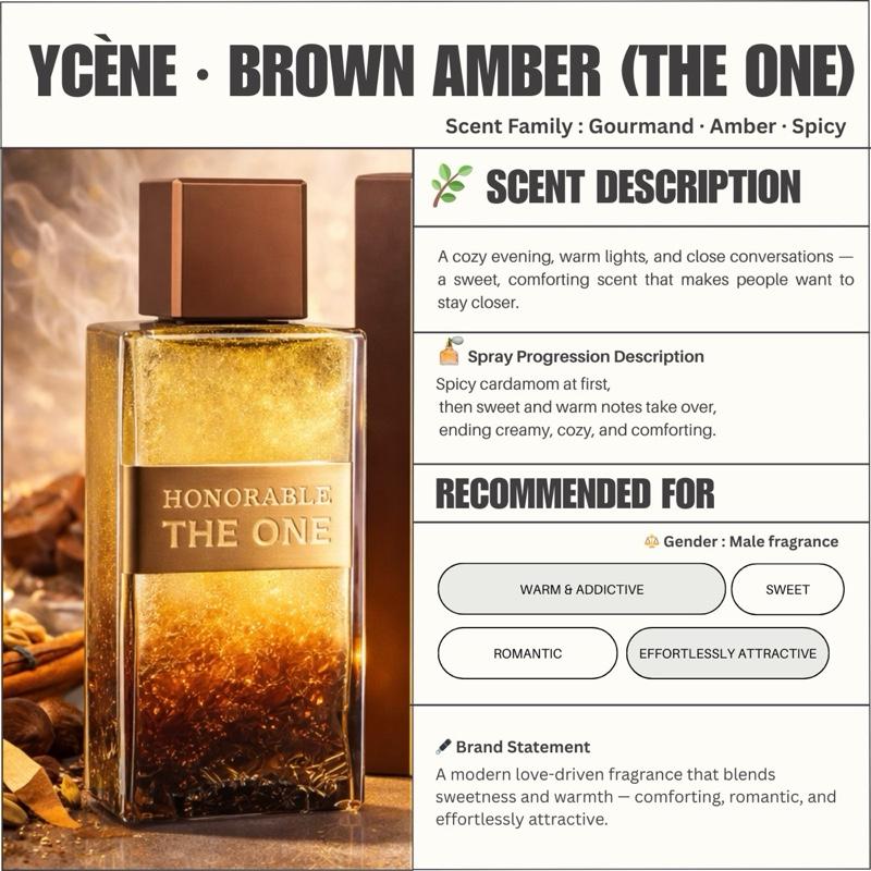 THE ONE BROWN AMBER - Ycène THE ONE Collection Luxurious Male EDP Lelaki Perfume with 5-8 Hours Long Lasting Fragrance with dupe perfume Scents Sellion