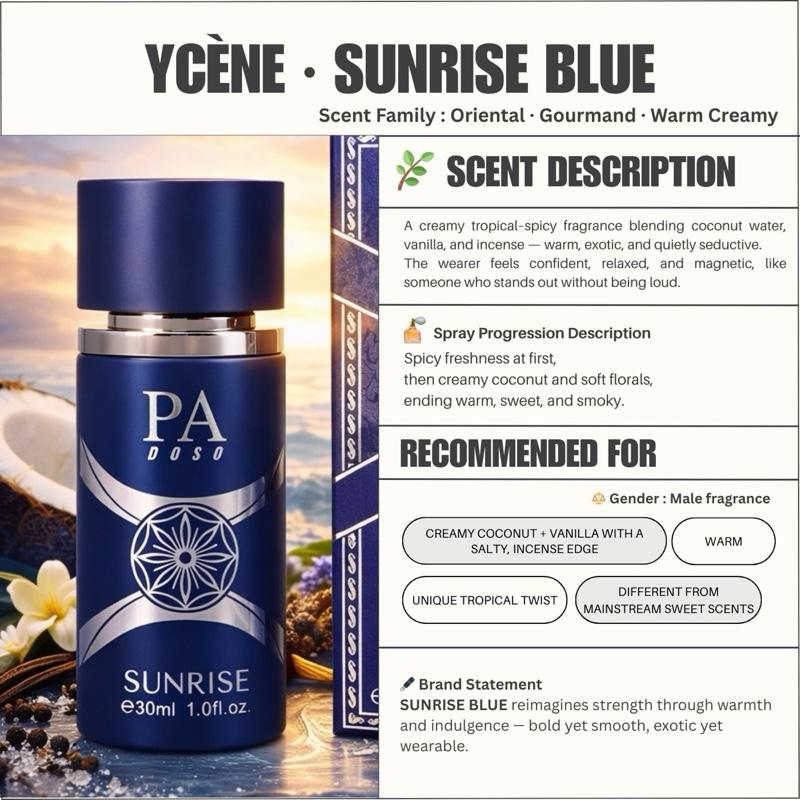 SUNRISE BLUE - Ycène SUNRISE Collection 30ML Luxurious Male EDP Lelaki Perfume with 5-8 Hours Long Lasting Fragrance with dupe perfume Scents