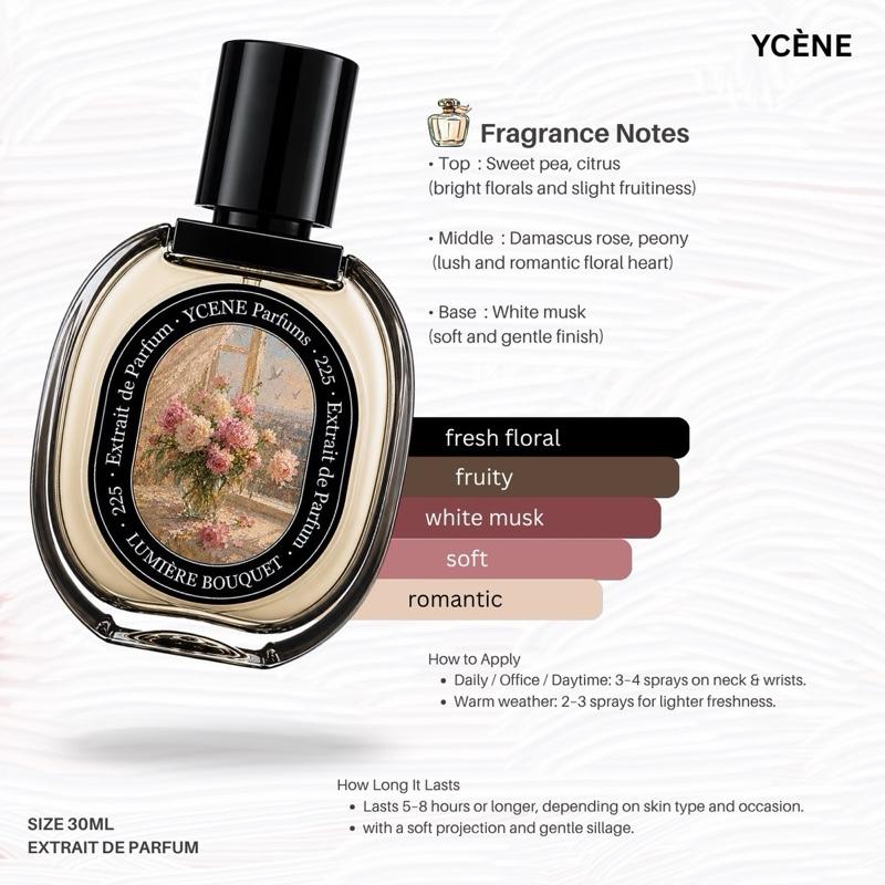 (TODAY SPECIAL) LUMIÈRE BOUQUET [code225] - Ycène Collection Luxurious Female Extrait EDP Perfume with 5-8-Hours Long Lasting Fragrance with dupe perfume Scents