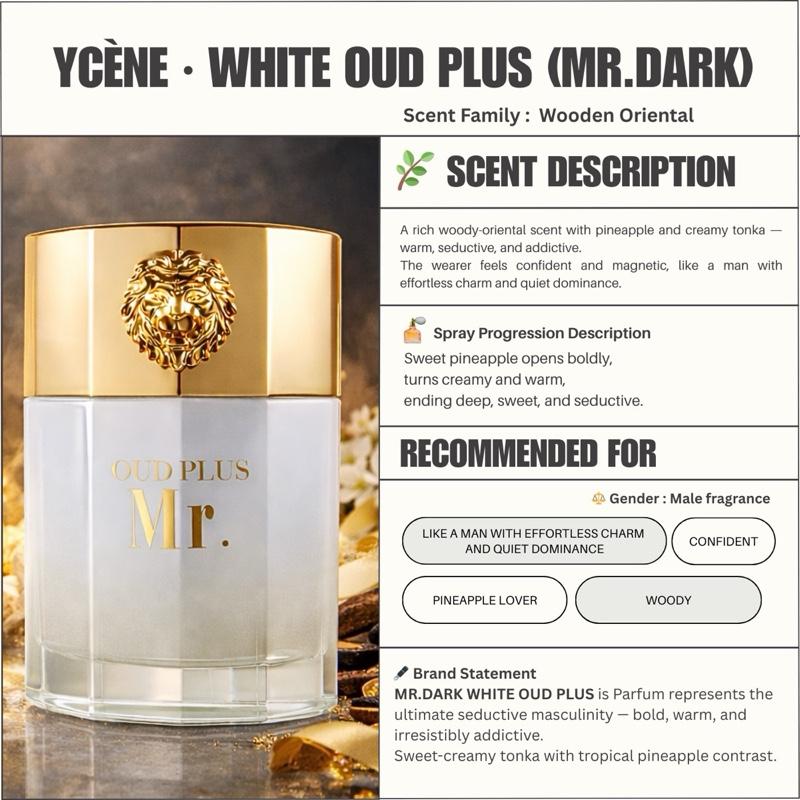 (TODAY SPECIAL) MRDARK WHITE- Ycène MRDARK Collection Luxurious Male EDP Lelaki Perfume with 5-8 Hours Long Lasting Fragrance with dupe perfume Scents SELLION