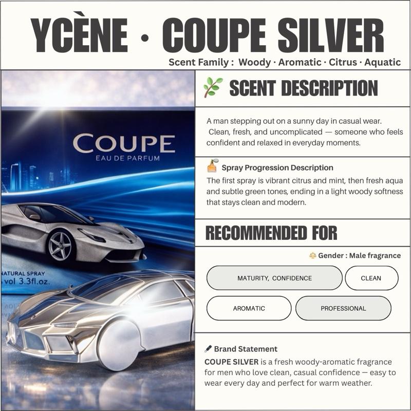 (LIVE SPECIAL) COUPE SILVER - Ycene COUPE Collection Luxurious Male EDP Perfume with 8-Hours Long Lasting Fragrance with dupe perfume Scents