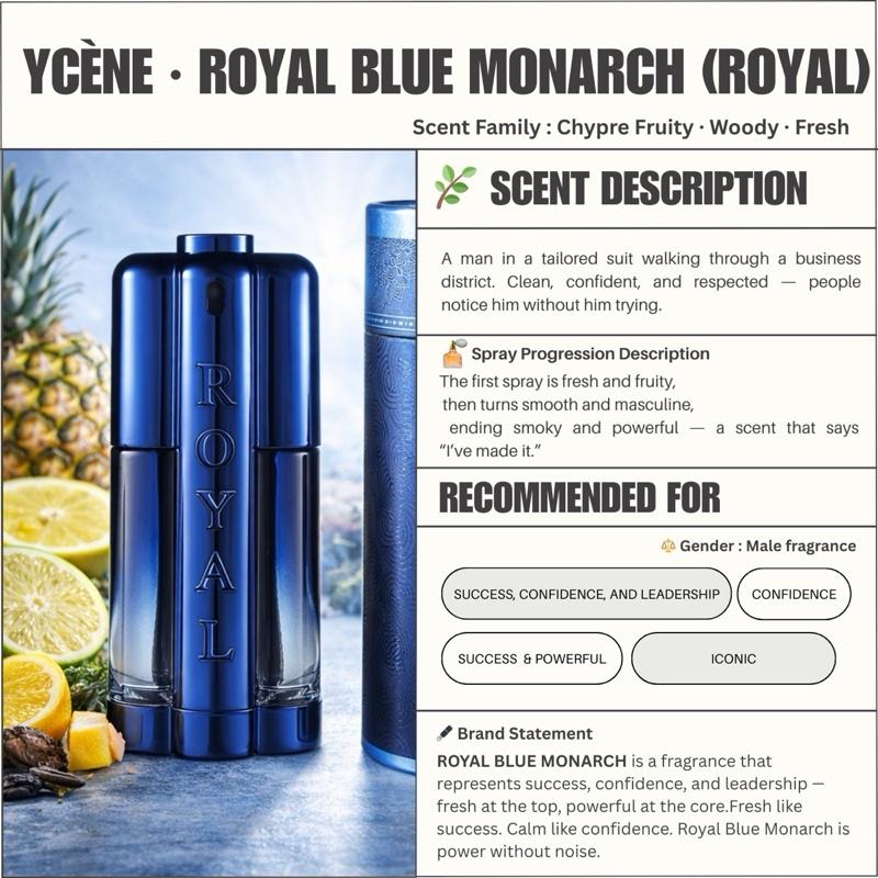 ROYAL BLUE - Ycène ROYAL Collection Luxurious Male EDP Perfume with 5-8 Hours Long Lasting Fragrance with dupe perfume Scents SELLION