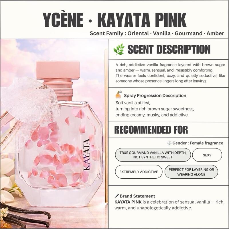 KAYATA PINK - YCÈNE PANDAEYES Collection Luxurious Female EDP Perempuan Perfume with 5-8 Hours Long Lasting Fragrance with dupe perfume Scents