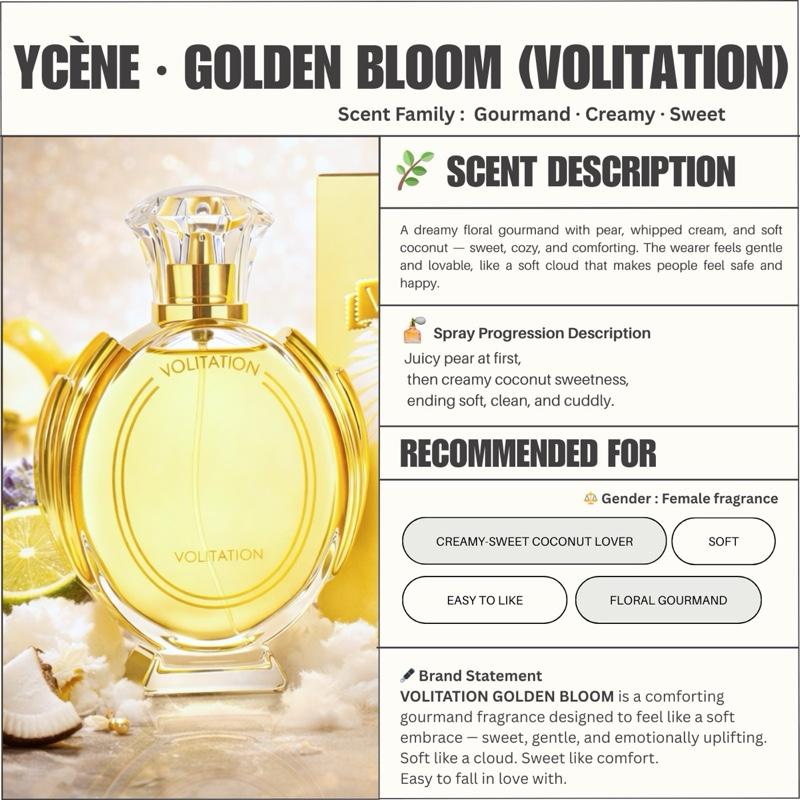 GOLDEN BLOOM - Ycène Volitation Collection Luxurious Female EDP Perempuan Perfume with 5-8 Hours Long Lasting Fragrance with dupe perfume Scents