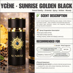 (TODAY SPECIAL) SUNRISE GOLDEN BLACK - Ycène SUNRISE Collection Luxurious Male EDP Lelaki Perfume with 5-8 Hours Long Lasting Fragrance with dupe perfume Scents