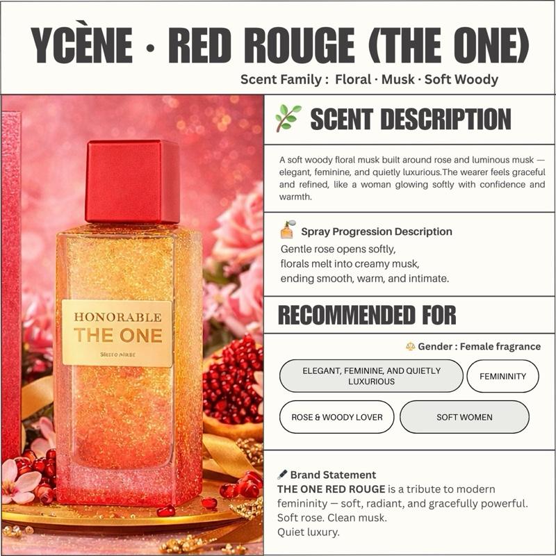 THE ONE RED ROUGE - Ycène THE ONE Collection Luxurious Female EDP Perempuan Perfume with 5-8 Hours Long Lasting Fragrance with dupe perfume Scents Sellion