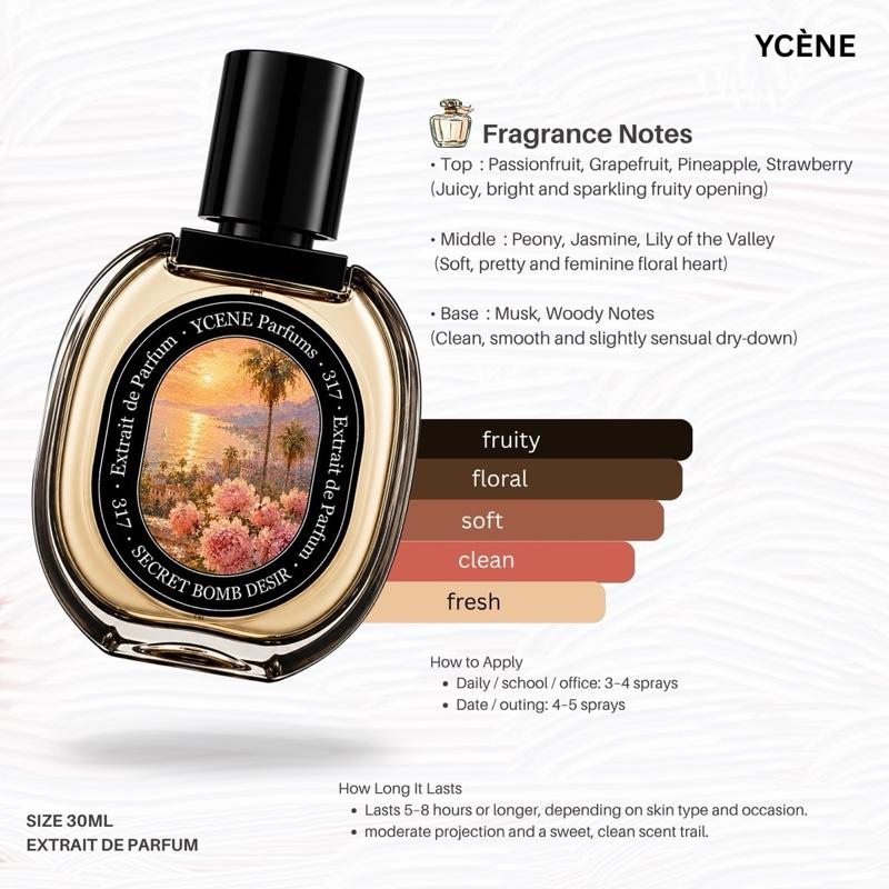 (TODAY SPECIAL) SECRET BOMB DESIR [code317] - Ycène Collection Luxurious Female Extrait EDP Perfume with 5-8-Hours Long Lasting Fragrance with dupe perfume Scents