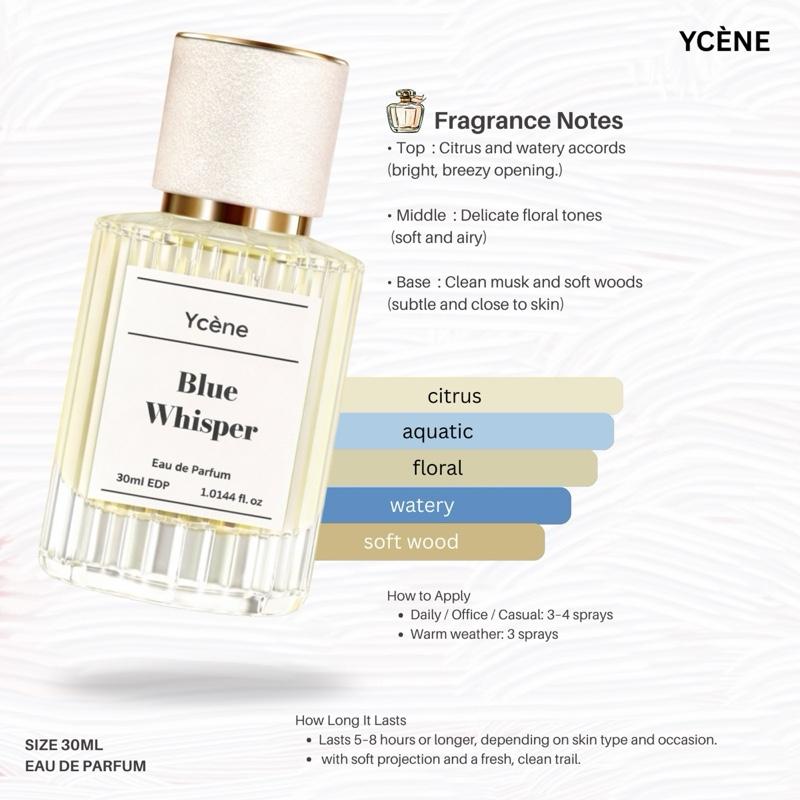 BLUE WHISPER - Ycène 30ML Luxurious Unisex’s EDP Perfume with 8-Hours Long Lasting Fragrance with dupe perfume Scents