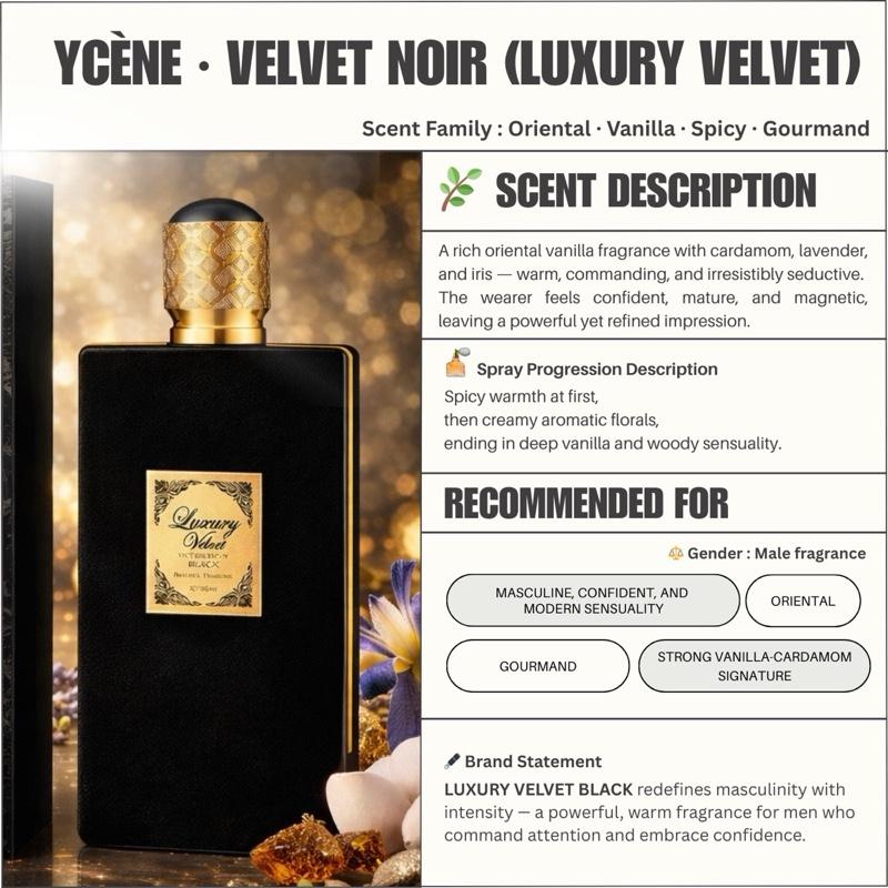 (TODAY SPECIAL) LUXURY VELVET GOLDEN BLACK - YCÈNE VELVET Collection 100ML Luxurious Male EDP Lelaki Perfume with 5-8 Hours Long Lasting Fragrance with dupe perfume Scents
