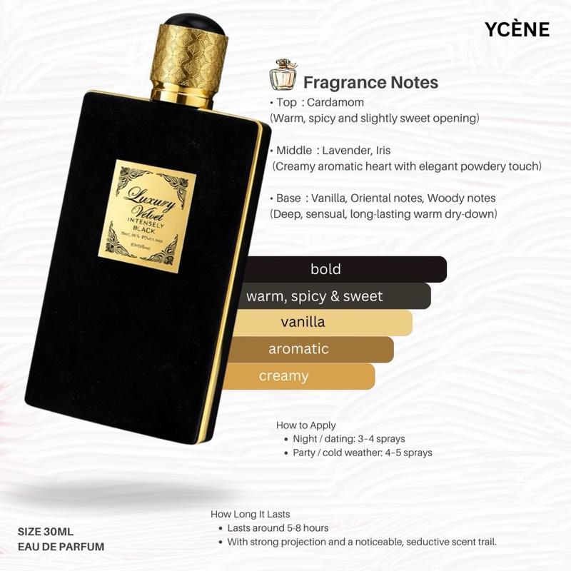 (TODAY SPECIAL) LUXURY VELVET GOLDEN BLACK - YCÈNE VELVET Collection 100ML Luxurious Male EDP Lelaki Perfume with 5-8 Hours Long Lasting Fragrance with dupe perfume Scents