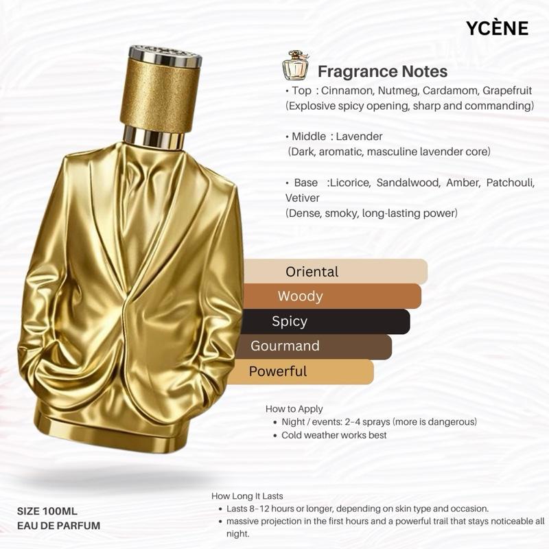 (TODAY SPECIAL) JOYPEER GENTLE GOLD - Ycène JOY PEER Collection Luxurious Male EDP Lelaki Perfume with 5-8 Hours Long Lasting Fragrance with dupe perfume Scents SELLION
