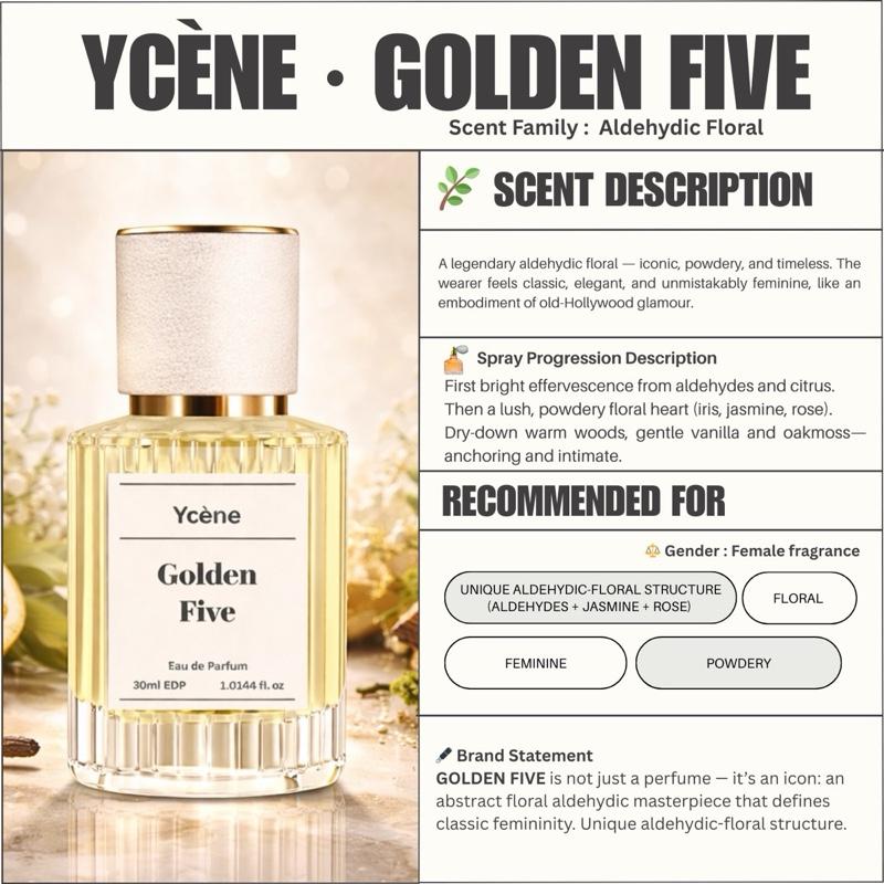 GOLDEN FIVE - Ycène 30ML Luxurious Unisex Male Female’s EDP Perfume with 8-Hours Long Lasting Fragrance with dupe perfume Scents