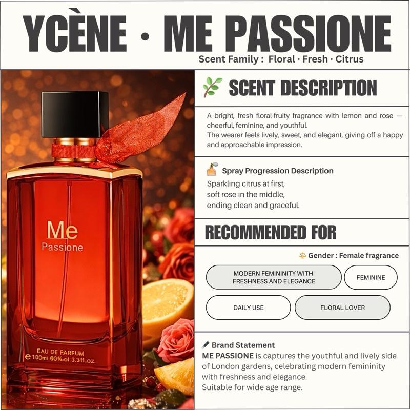 ME PASSIONE - Ycène ME Collection Luxurious Female EDP Perempuan Perfume with 5-8 Hours Long Lasting Fragrance with dupe perfume Scents SELLION