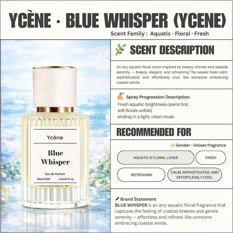 BLUE WHISPER - Ycène 30ML Luxurious Unisex’s EDP Perfume with 8-Hours Long Lasting Fragrance with dupe perfume Scents