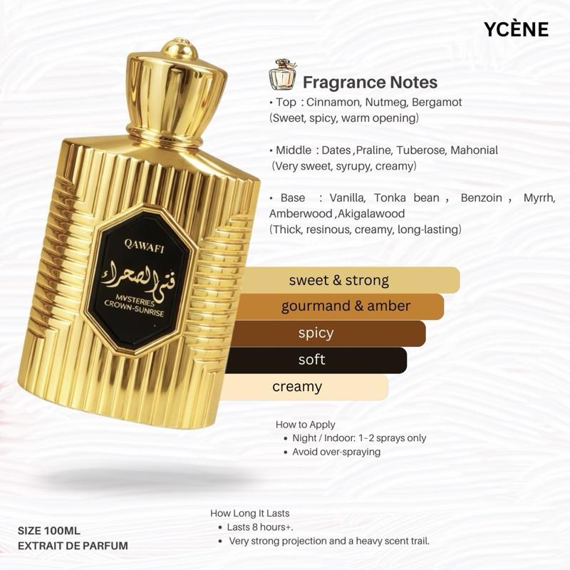 (TODAY SPECIAL) CROWN SUNRISE - Ycène MYSTERIES Collection Luxurious Male EDP Lelaki Perfume with 5-8 Hours Long Lasting Fragrance with dupe perfume Scents QAWAFI
