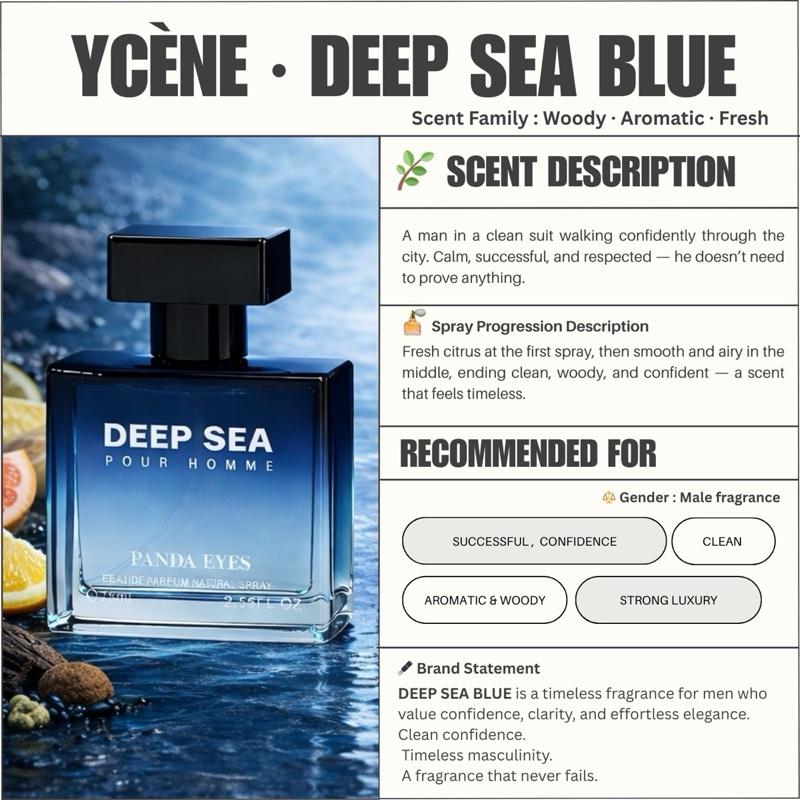 DEEP SEA perfume laki - Ycene Luxurious Male EDP Perfume with 5-8 Hours Long Lasting Fragrance with dupe perfume Scents