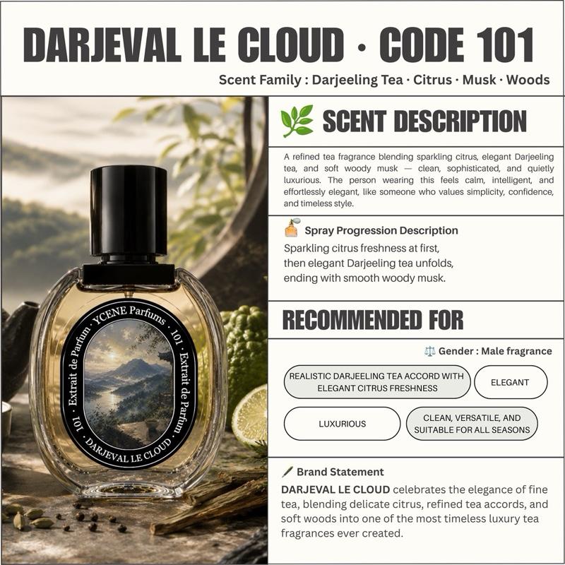 (TODAY SPECIAL) DARJEVAL LE CLOUD [code 101] - Ycène Collection Luxurious Male Extrait EDP Perfume with 5-8-Hours Long Lasting Fragrance with dupe perfume Scents