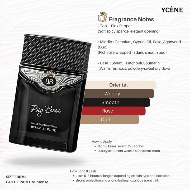 BIG BOSS - Ycène BIG BOSS Collection 100ML Luxurious Male EDP Lelaki Perfume with 5-8 Hours Long Lasting Fragrance with dupe perfume Scents SELLION