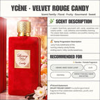LUXURY VELVET ROUGE CANDY - Ycène VELVET Collection Luxurious Female EDP Perempuan Perfume with 5-8 Hours Long Lasting Fragrance with dupe perfume Scents SELLION
