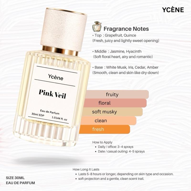 PINK VEIL - Ycène 30ML Luxurious Female’s EDP Perfume with 5-8-Hours Long Lasting Fragrance with dupe perfume Scents