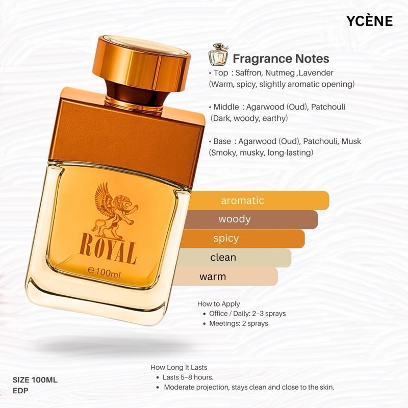 ROYAL LION GOLD - Ycène ROYAL LION Collection Luxurious Male EDP Lelaki Perfume with 5-8 Hours Long Lasting Fragrance with dupe perfume Scents