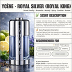 ROYAL SILVER - Ycene ROYAL Collection Luxurious Male EDP Luxury Quality Perfume with 5-8 Hours Long Lasting Fragrance with dupe perfume Scents