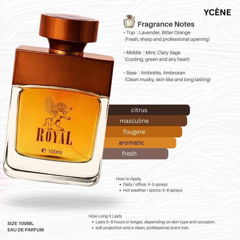 (TODAY SPECIAL) ROYAL LION BROWN - Ycène ROYAL LION Collection Luxurious Male EDP Lelaki Perfume with 5-8 Hours Long Lasting Fragrance with dupe perfume Scents